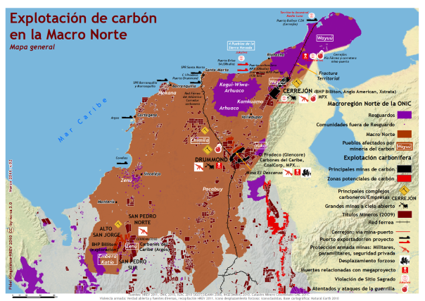 Explotación de carbón en la zona norte de Colombia